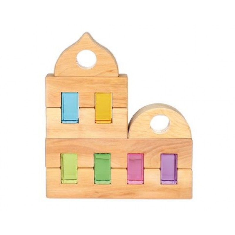 Bauspiel 12 blocchi acrilici costruzioni traslucidi 5 cm