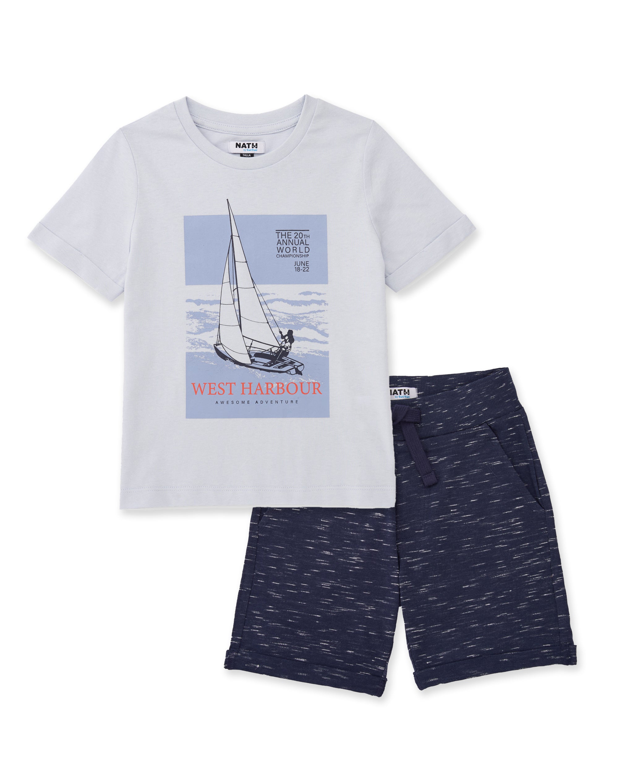 Tuc Tuc completo bimbo azzurro maglia bermuda