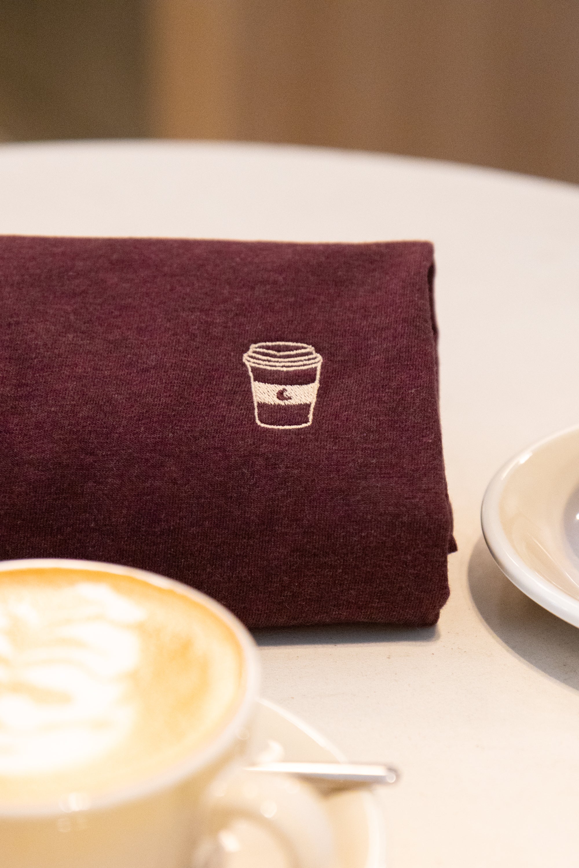 Ella and Rapha Coffee On The Go t-shirt donna bordeaux cotone