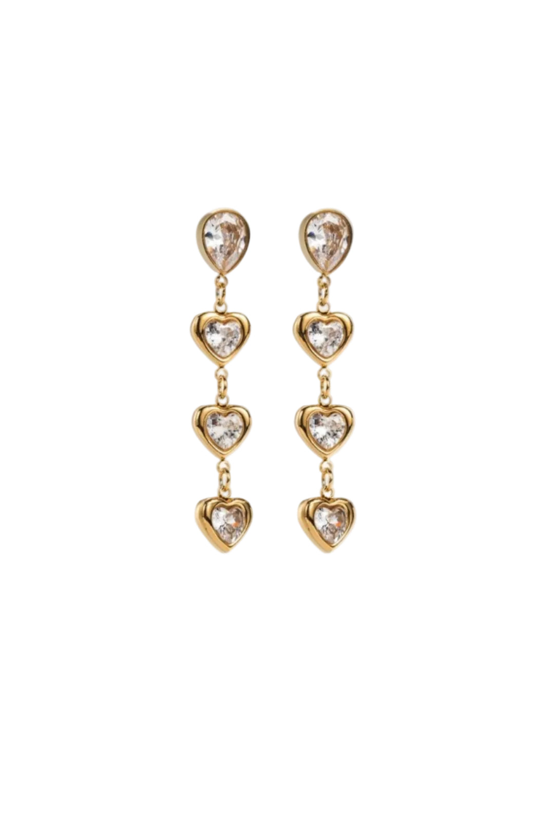 Ella and Rapha Golden Hearts orecchini oro cuori acciaio