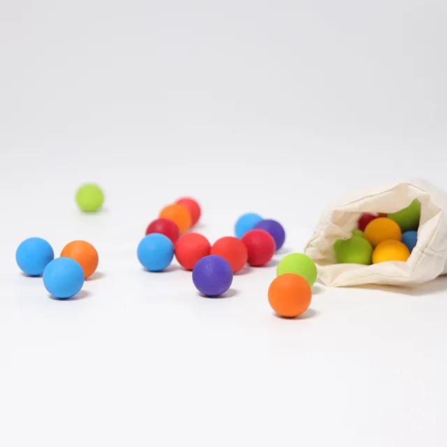Grimm's Small Wooden Marbles biglie legno 35 pz colori primari
