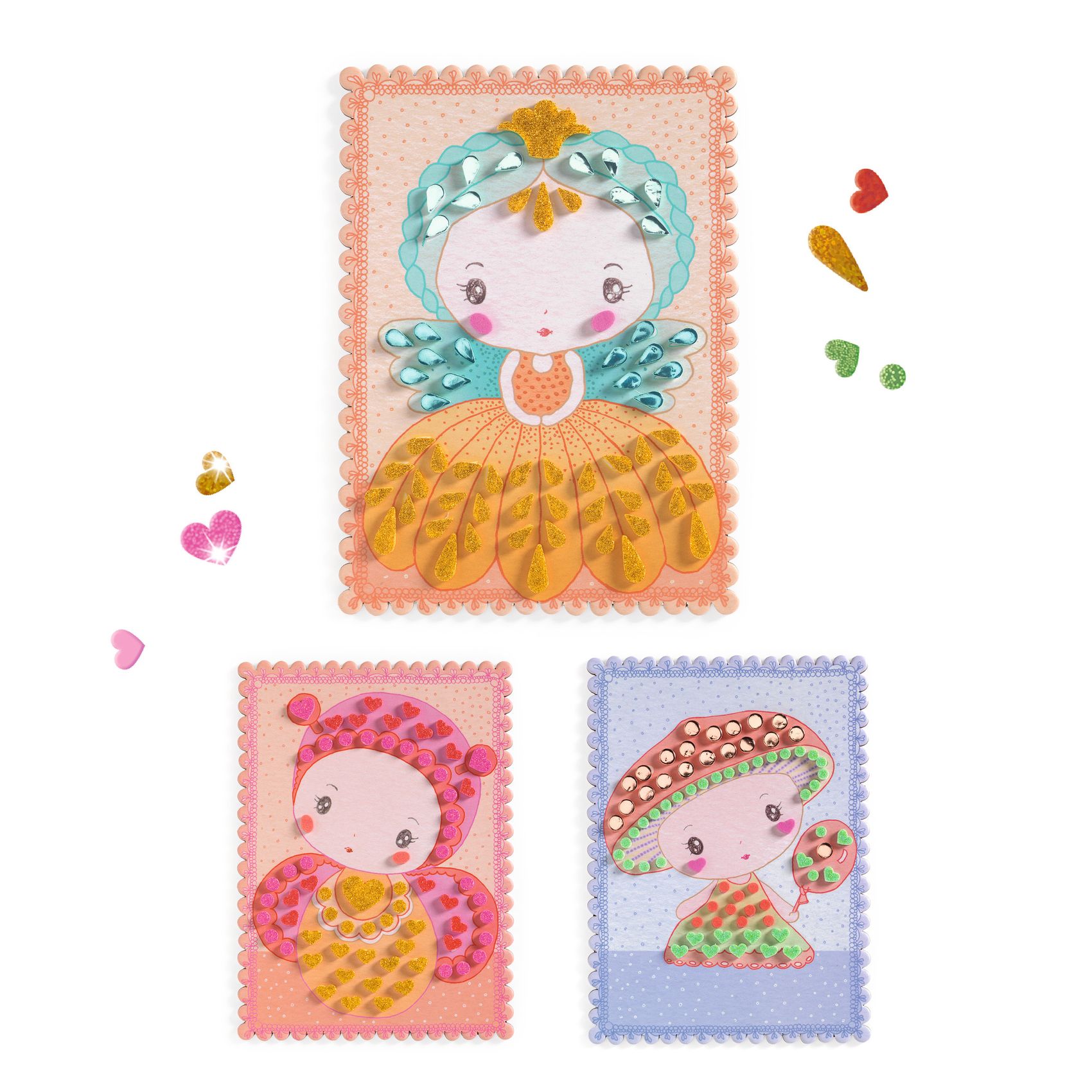 Djeco Tinyly Stella & Co mosaici glitter 3 carte