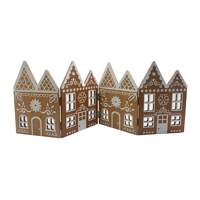 Casetta Pan di Zenzero pieghevole 59 cm decorazione legno
