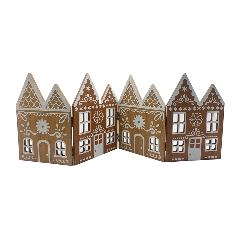 Casetta Pan di Zenzero pieghevole 59 cm decorazione legno