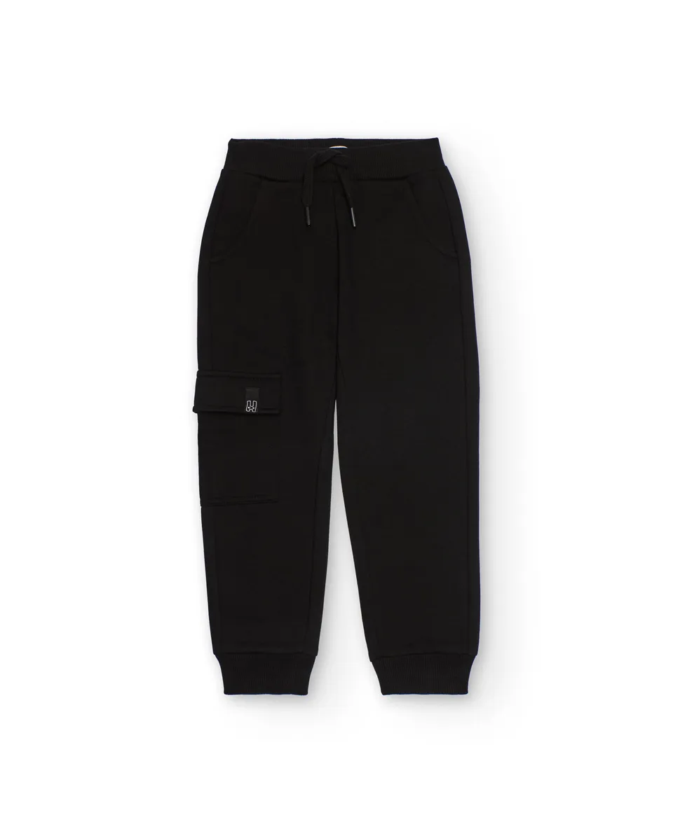 Tuc Tuc pantalone jogger bambino nero tasca cargo