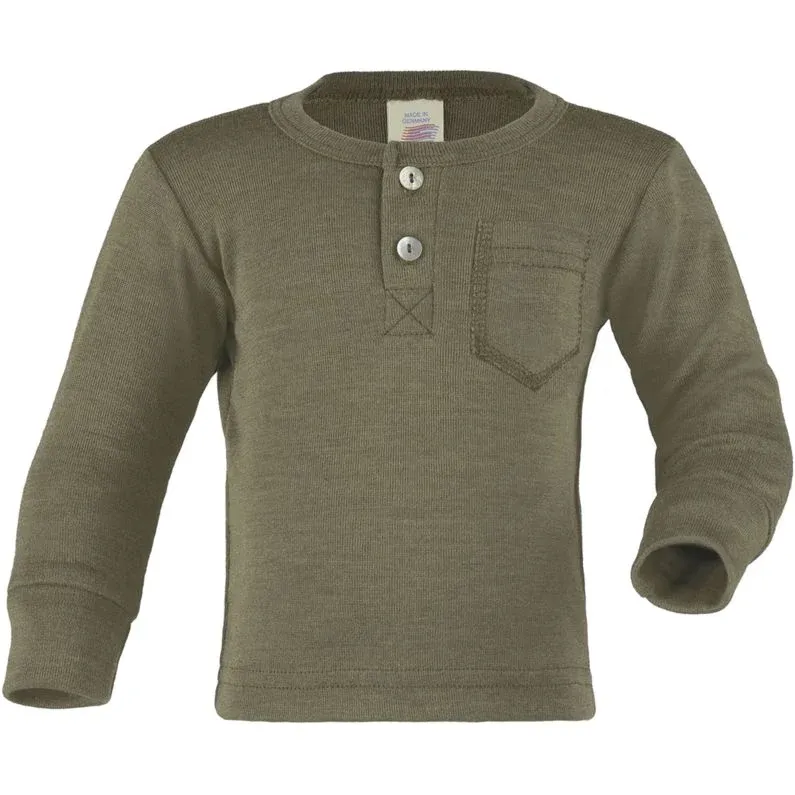 Engel Nature maglia lana seta bottoni olive termica