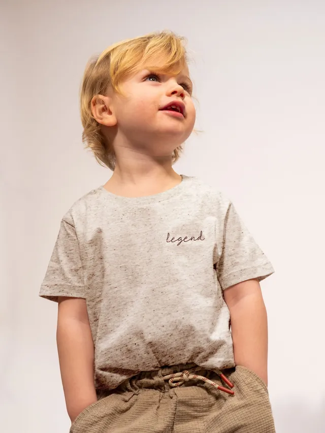 Ella and Rapha Little Legend t-shirt bambino beige cotone organico