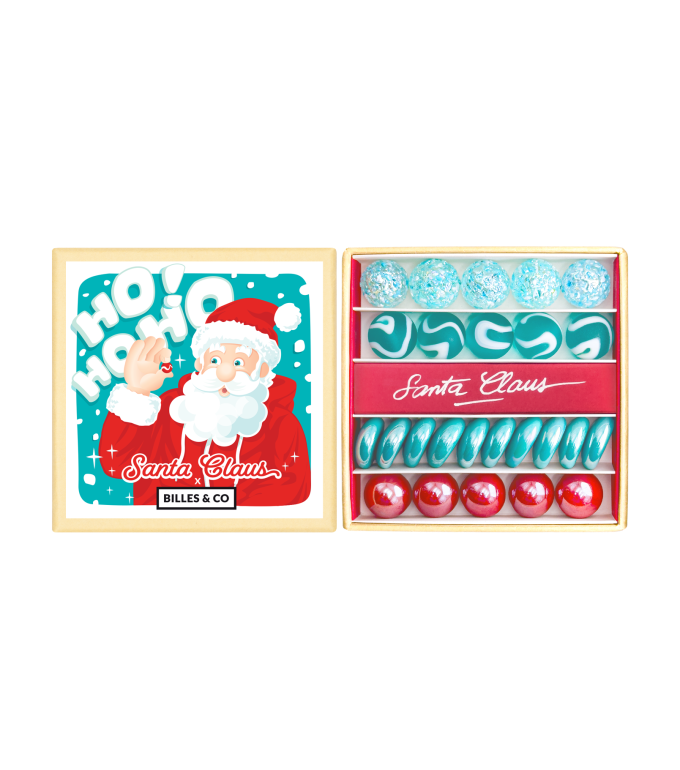 Billes & Co Santa Claus scatola biglie vetro 30 pezzi