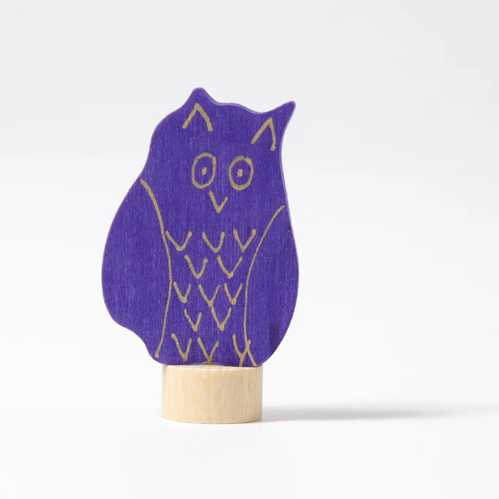 Grimm's Gufo Viola figura decorativa legno 5 cm