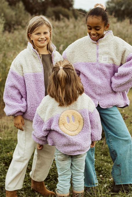 Ella and Rapha Little Teddy Smiley Jacket giacca lilla invernale