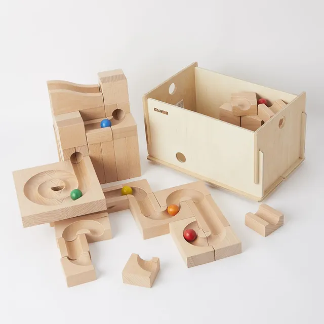 Kaden Set misto 64 pezzi pista biglie legno