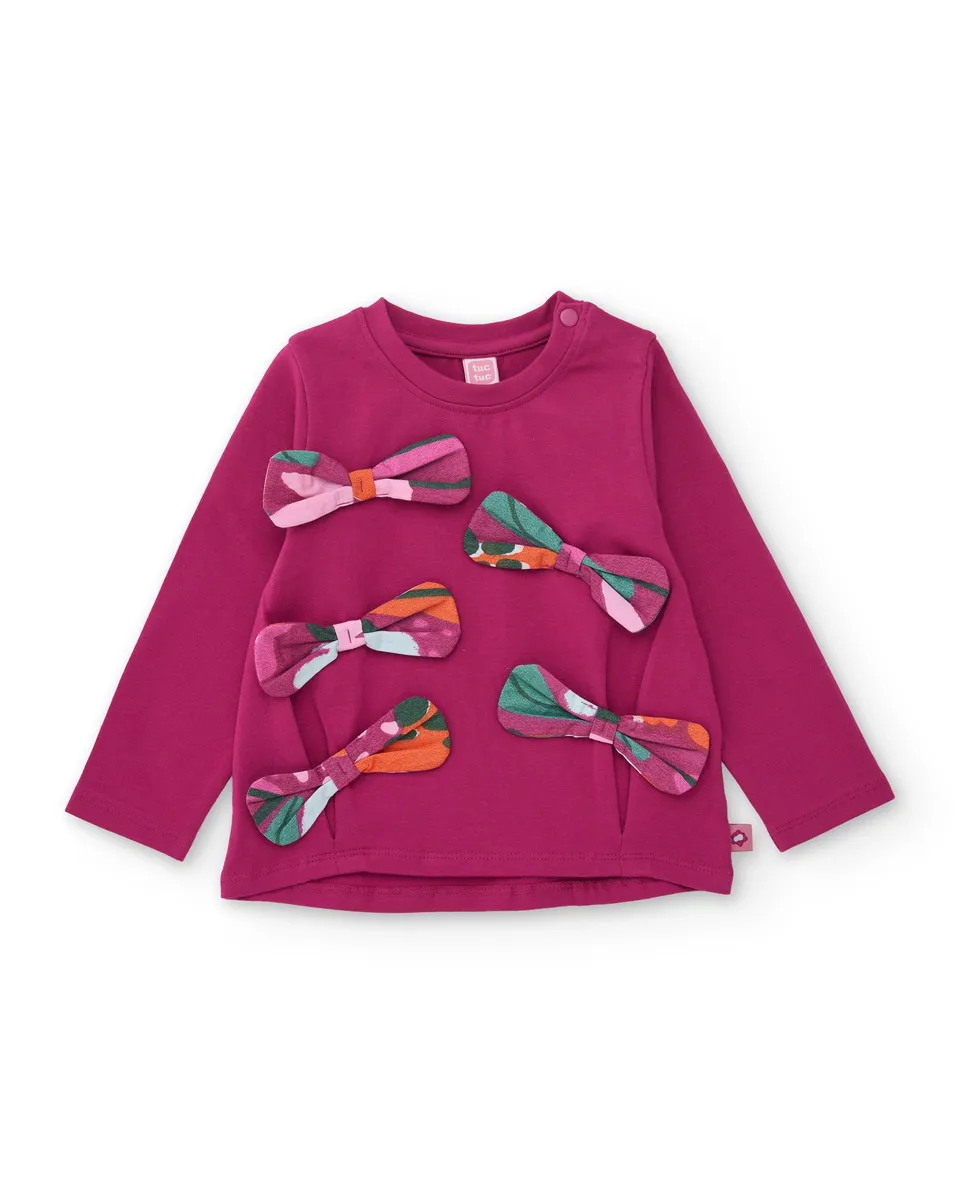Tuc Tuc Geo-Logic Maglia Bambina Viola con Fiocchi