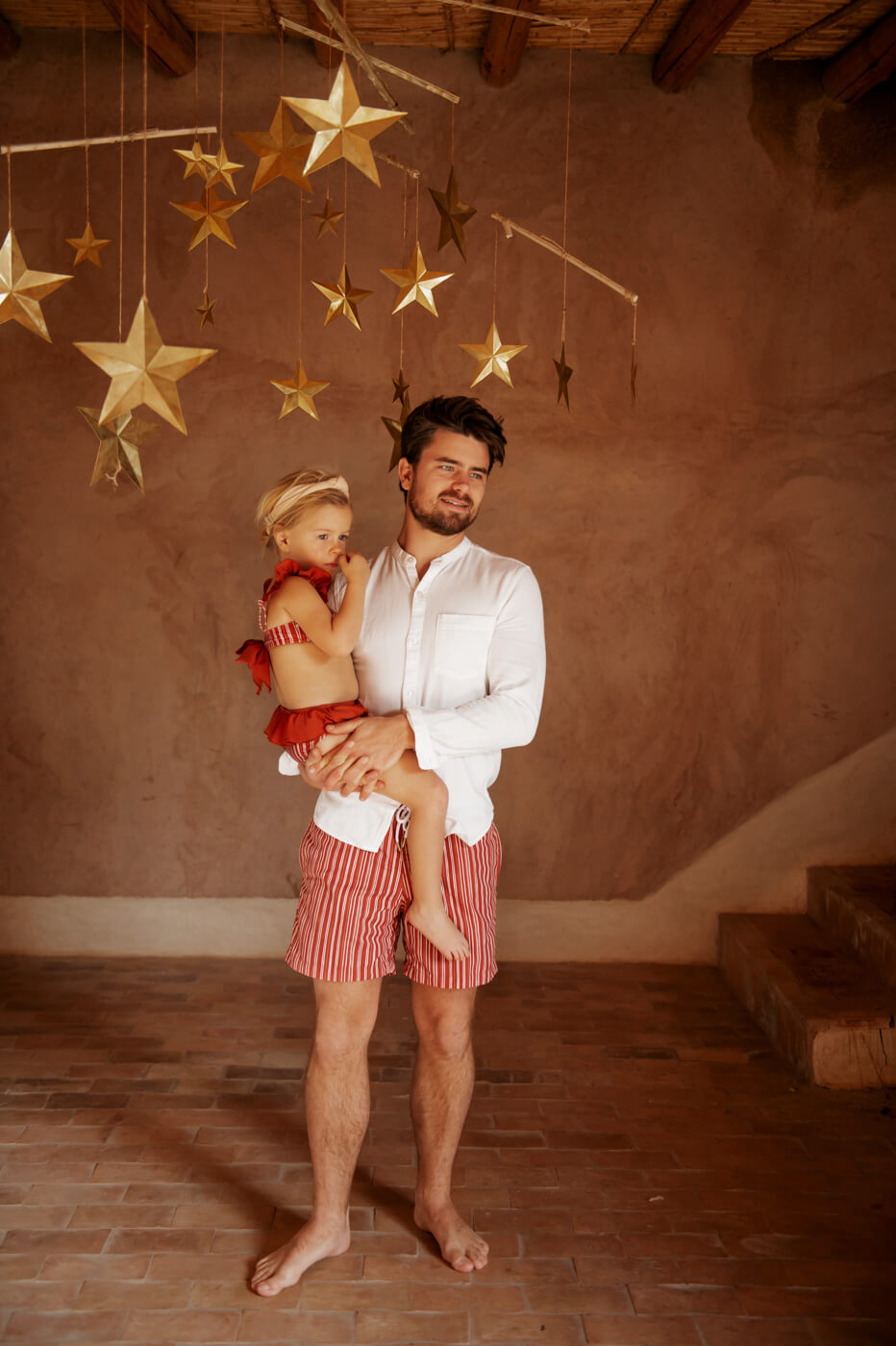 Ella and Rapha Riad Red shorts mare uomo rossi UPF 50+