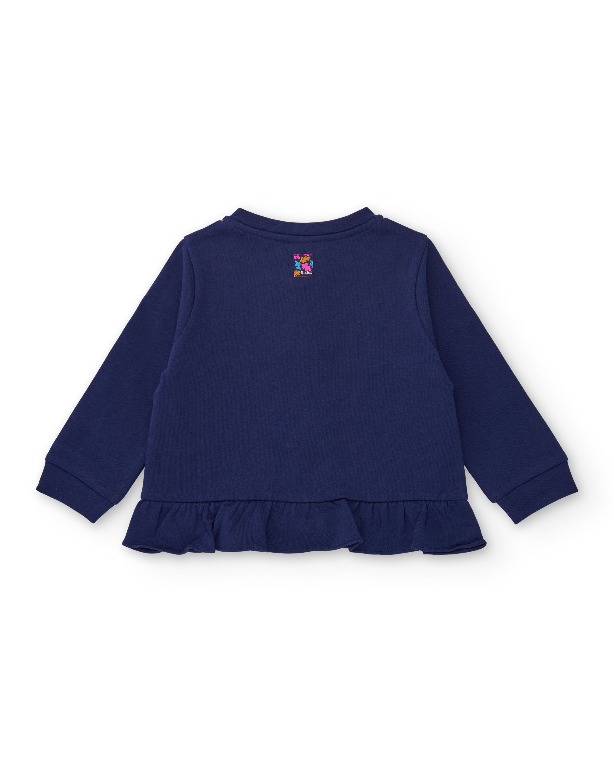 Tuc tuc felpa bambina blu con zip e volant