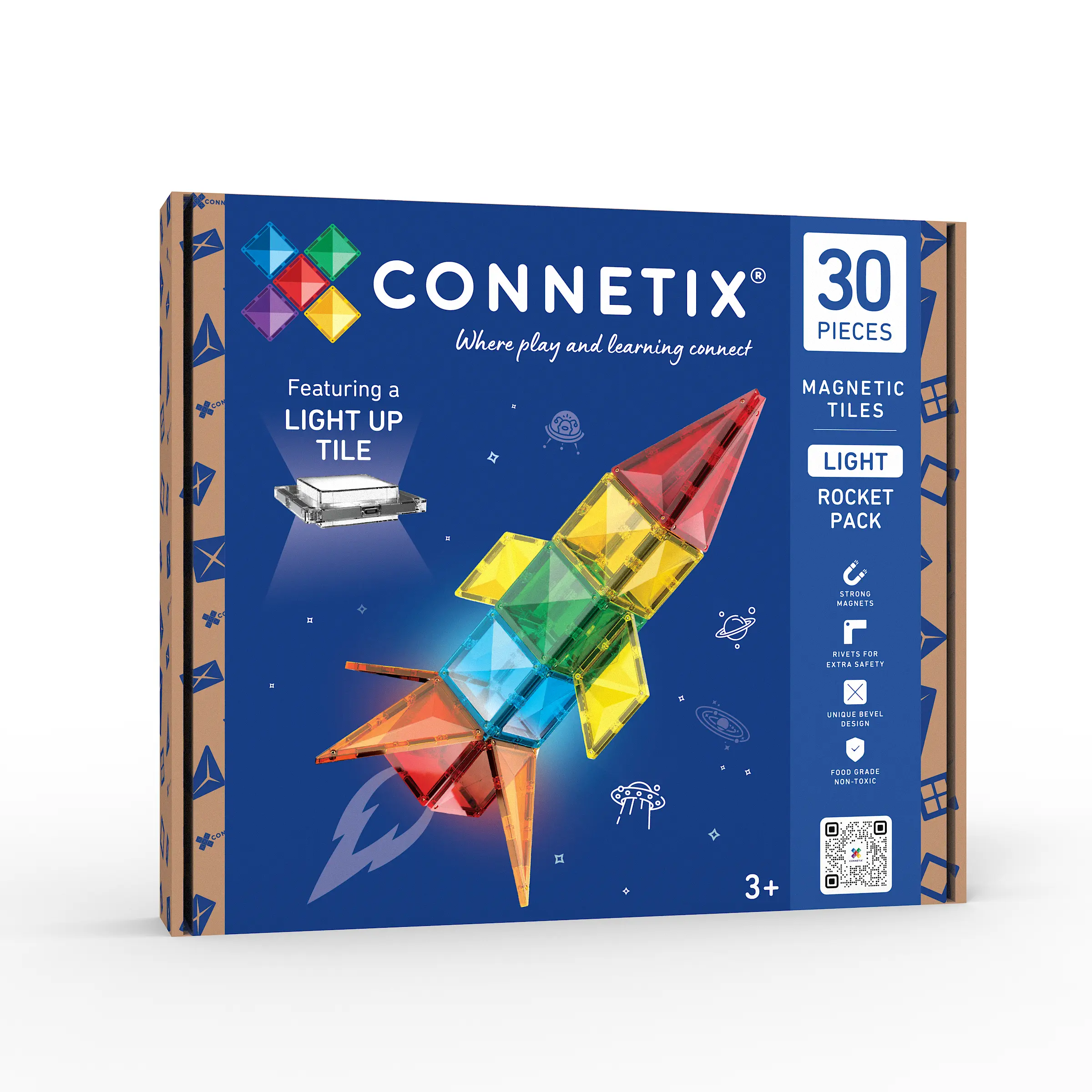 Connetix Light Rocket Pack costruzioni magnetiche 30 pezzi