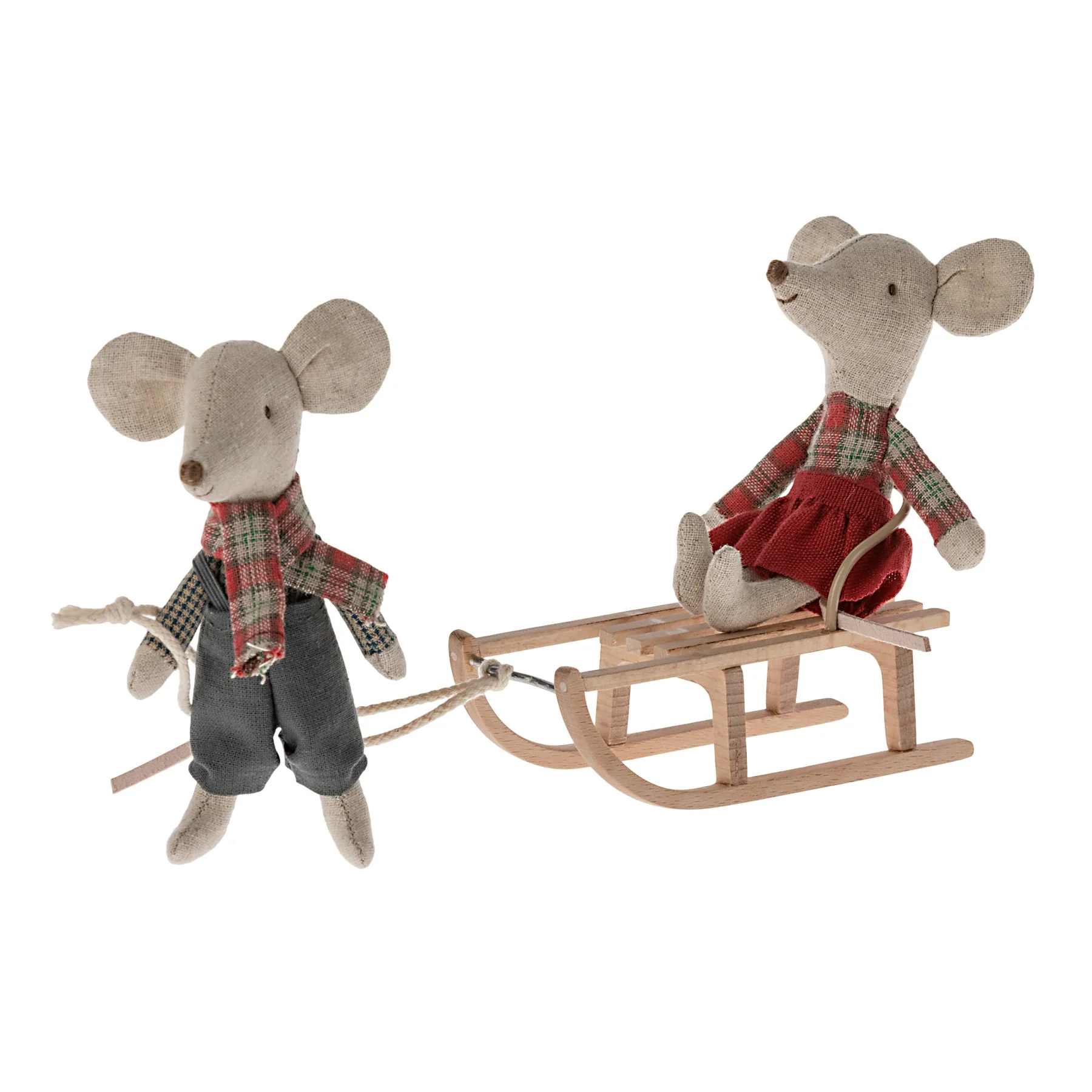 Maileg slitta di Natale miniatura legno 10,5 cm