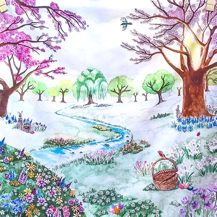 Wonderie Easter in the Meadow telo gioco cotone bio 100x100