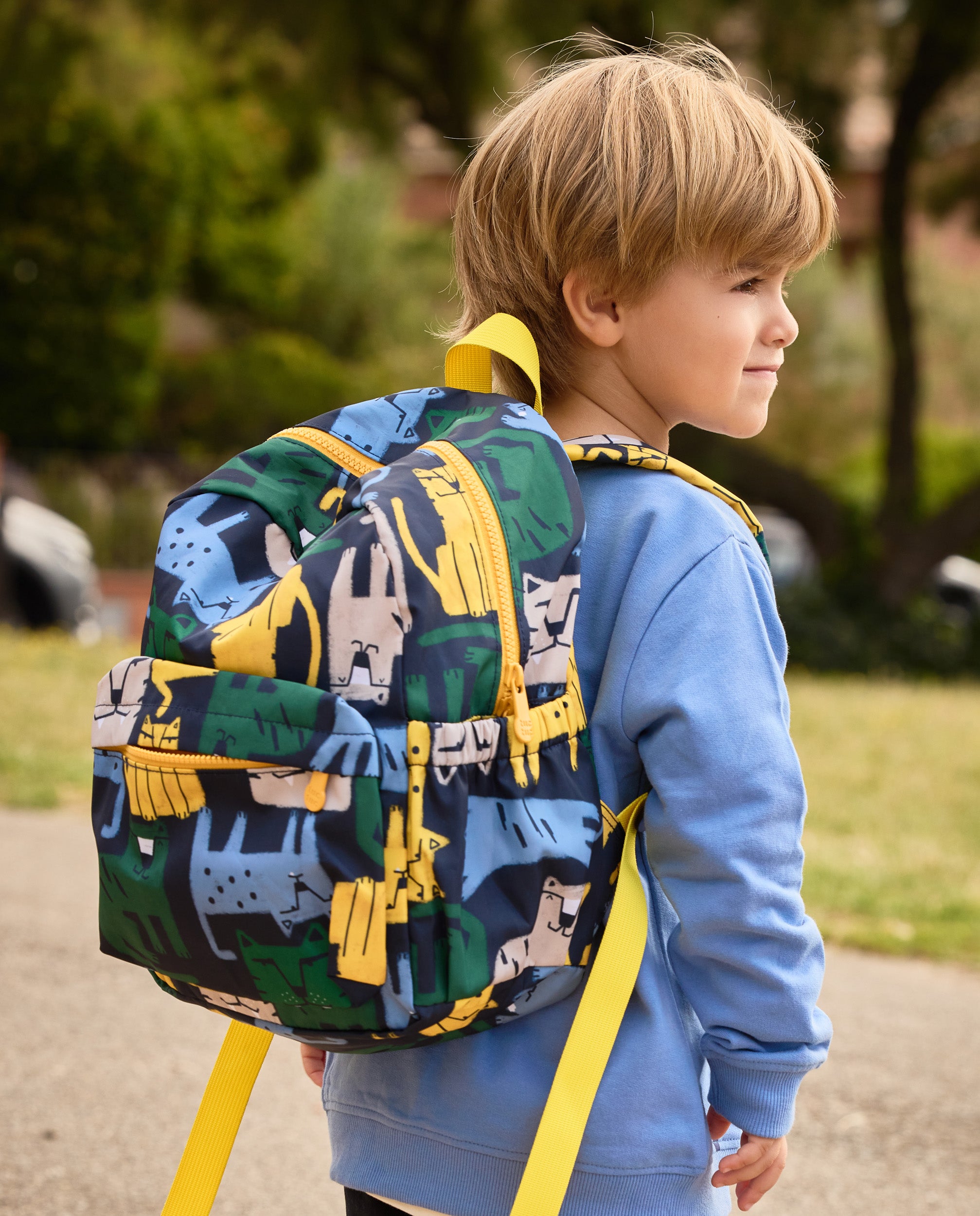 Tuc Tuc zaino bambino blu stampa tigre