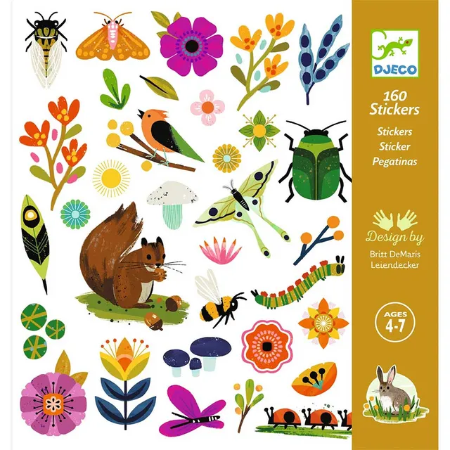 Djeco Garden Adesivi Bambini 160 Stickers 20 cm