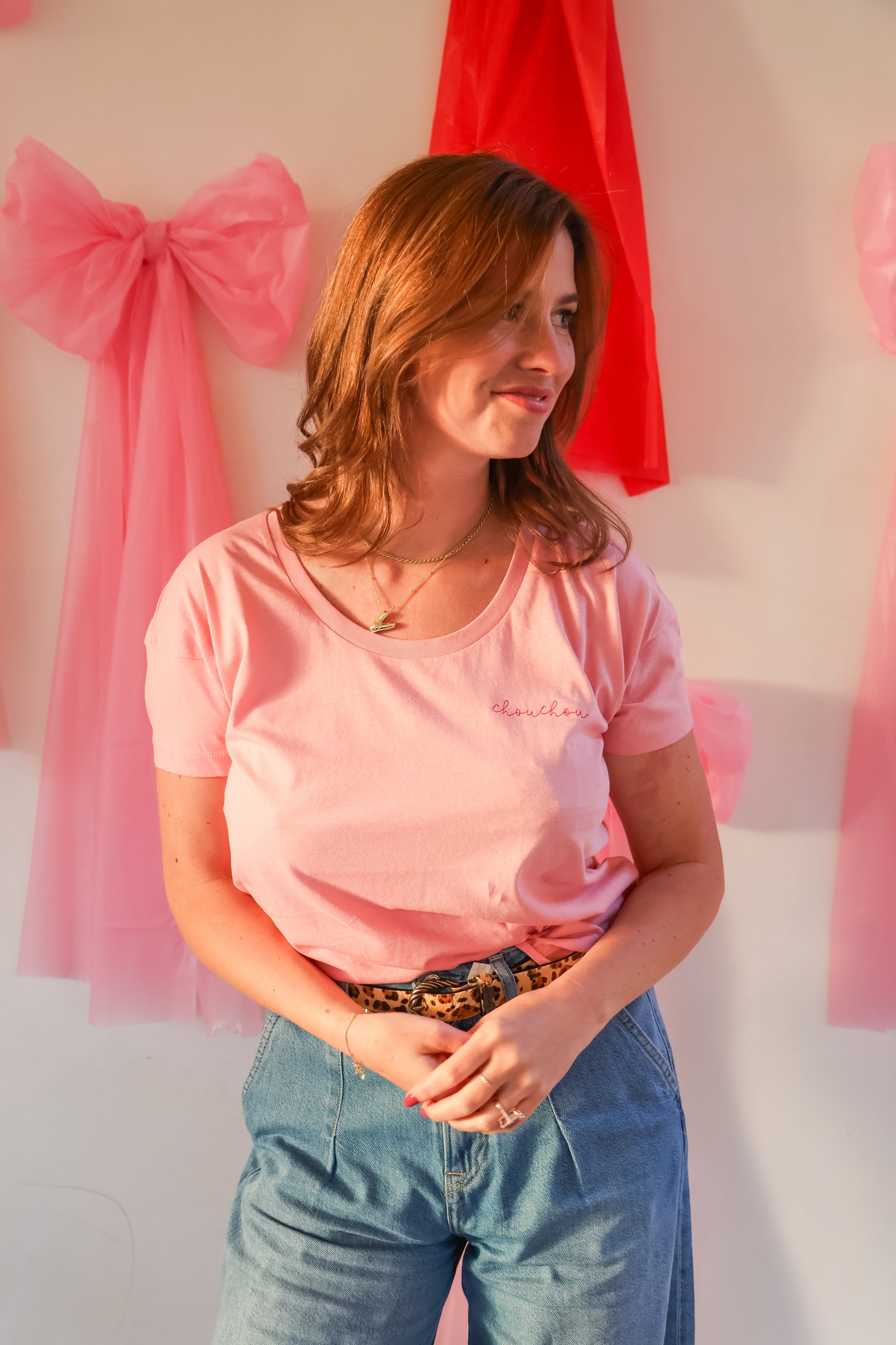 Ella and Rapha Chouchou t-shirt donna rosa cotone bio