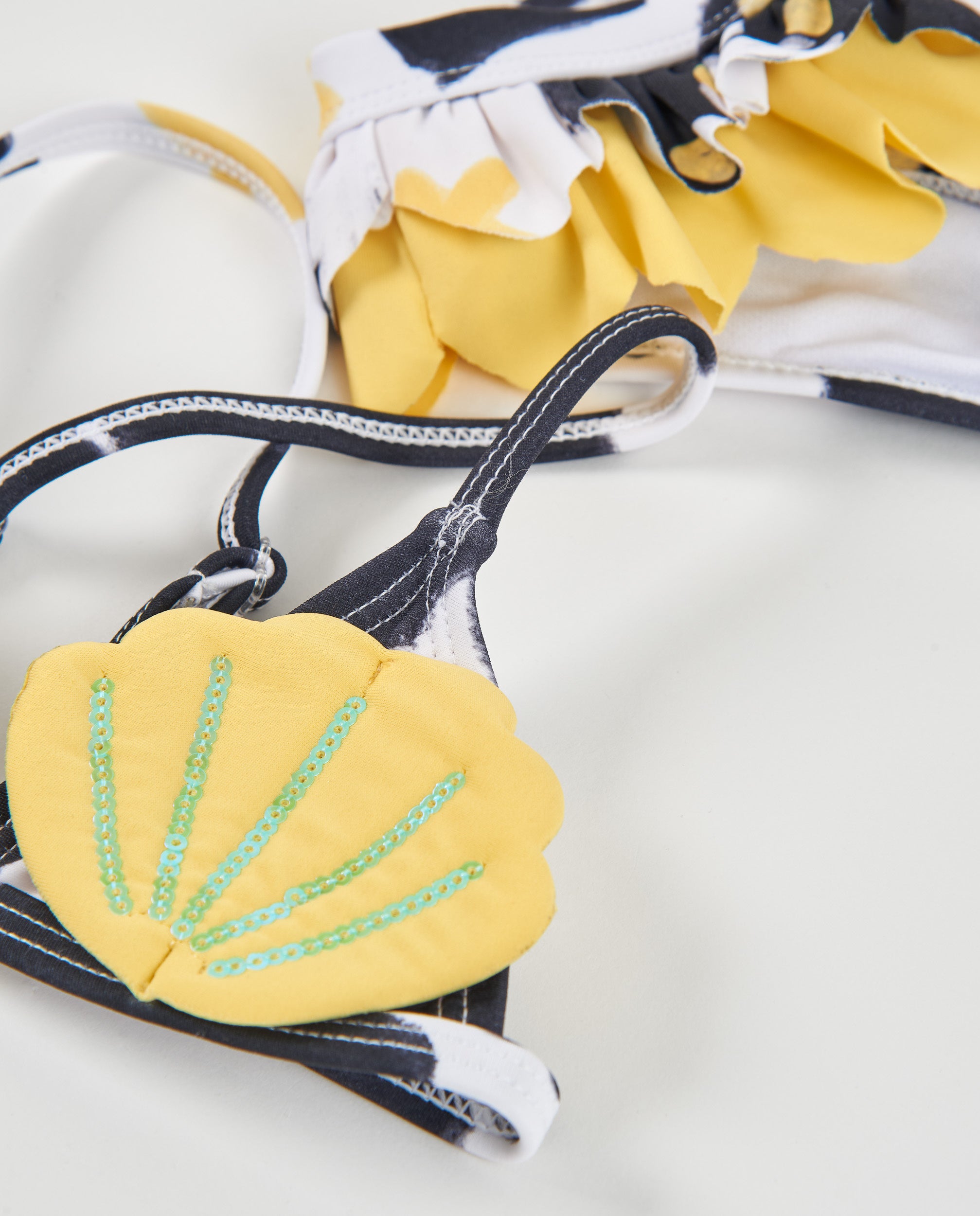 Tuc Tuc bikini bambina giallo fiori paillettes