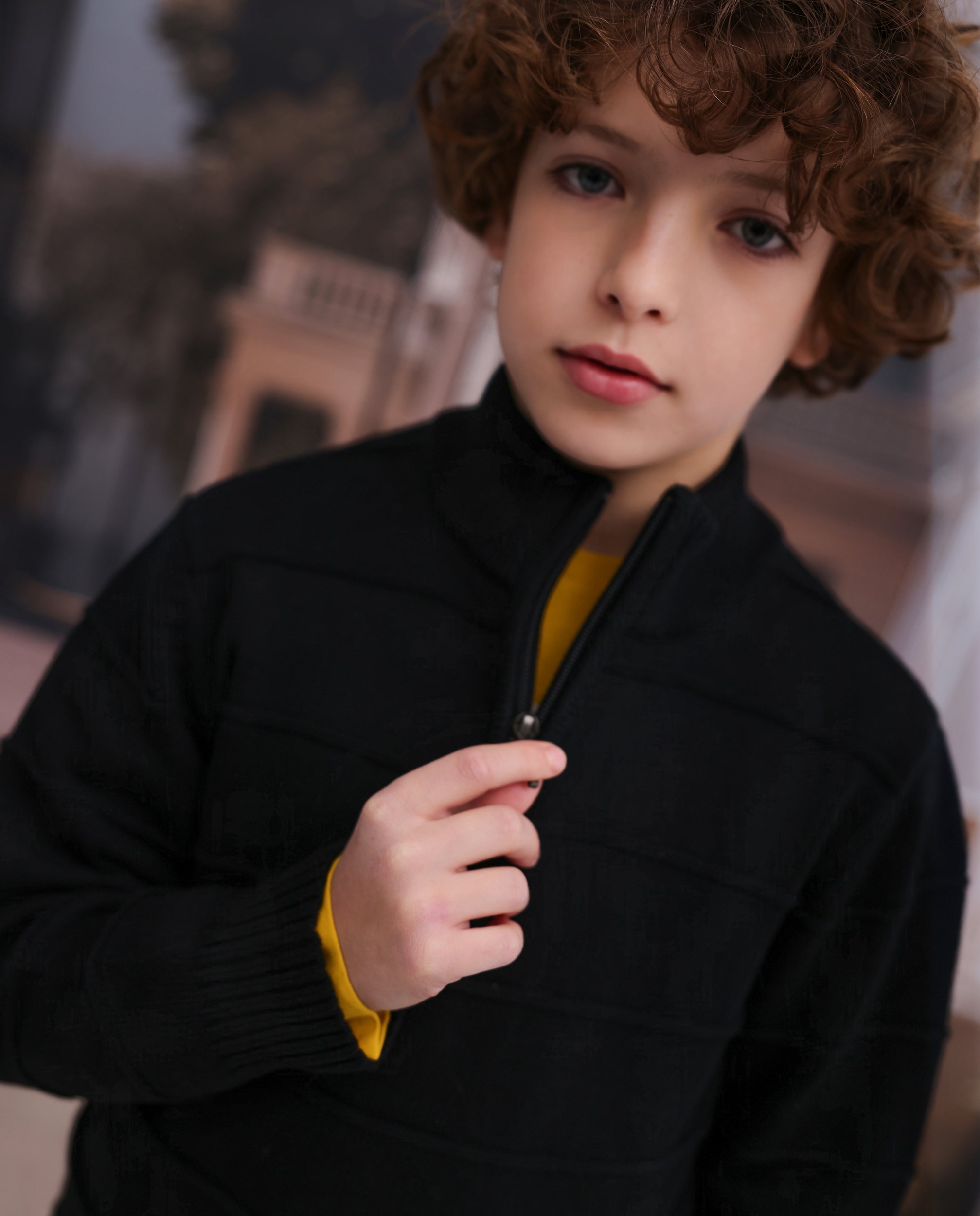 Tuc Tuc maglione bambino collo alto zip nero