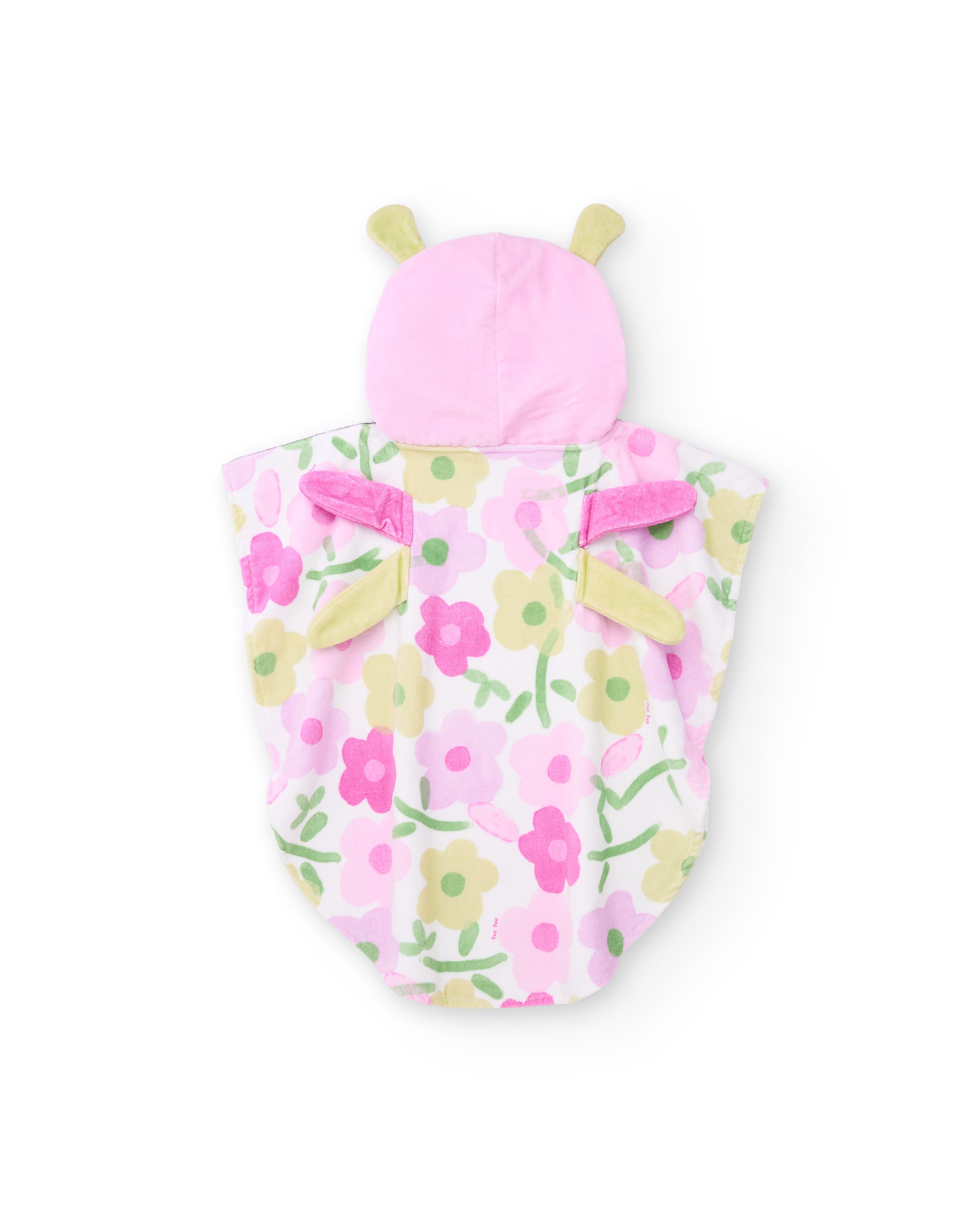 Tuc Tuc poncho mare bimba rosa con cappuccio fiori