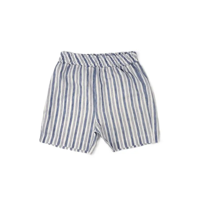 Mebi Raya Azul Bermuda Bimbo Riga Blu in Cotone
