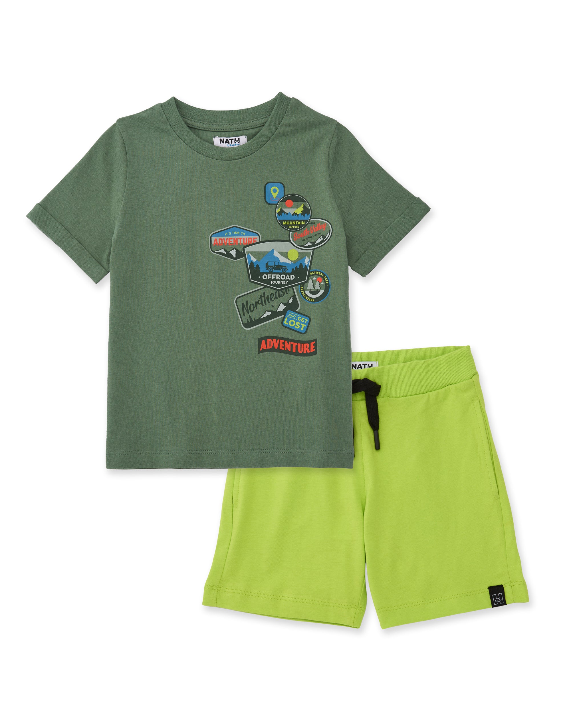 Tuc Tuc Completo Bambino Explorer Maglietta Bermuda Verde