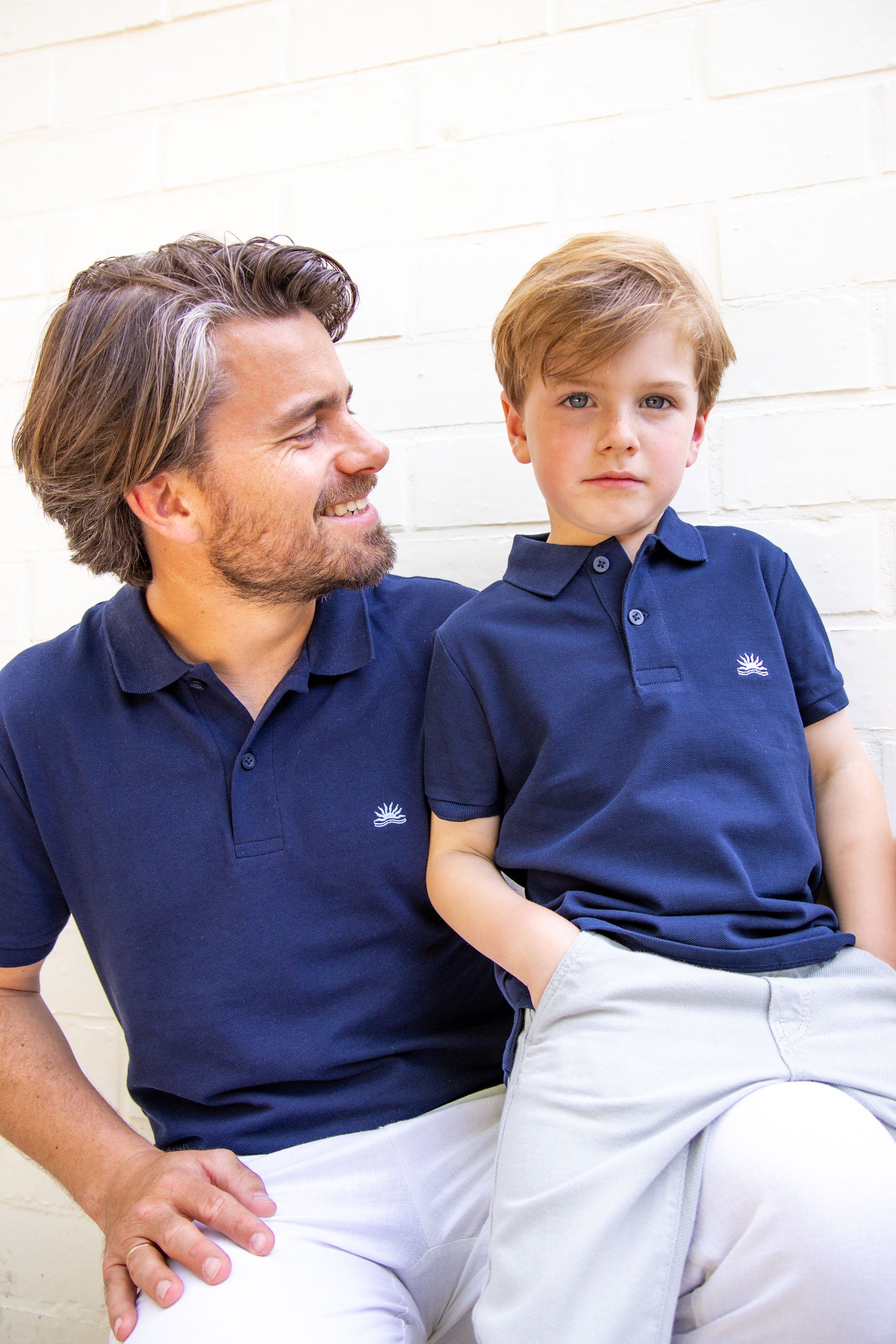 Ella and Rapha Sunrise polo blu navy uomo in cotone leggero