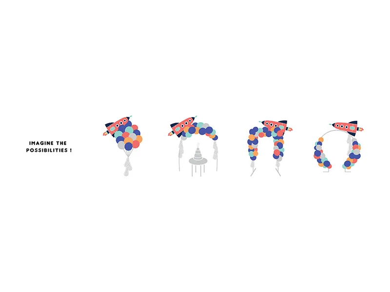 PartyDeco Spazio arco palloncini kit 39 pezzi