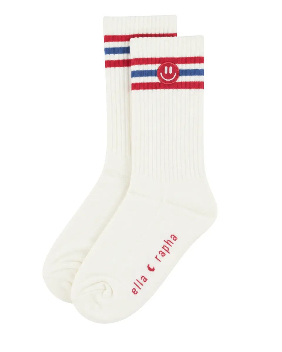 Ella and Rapha Smiley calzini rossi cotone 37-41