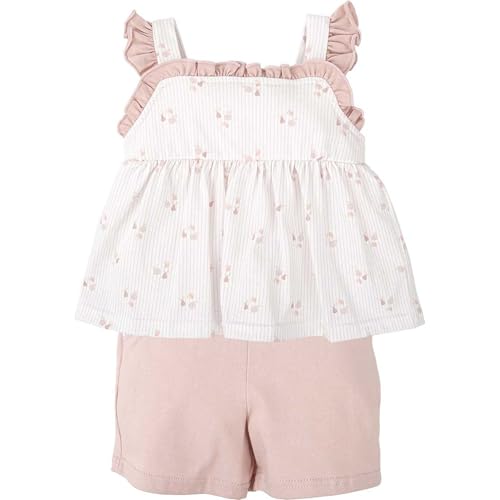 Babidu Set Bambina Canotta Fiori Rosa 6 Anni Cotone
