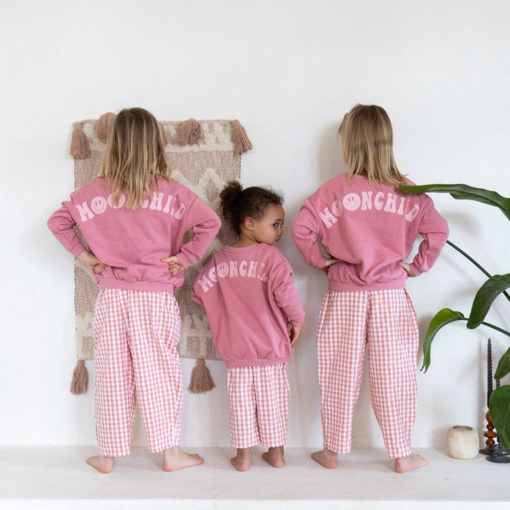 Ella and Rapha Moonchild felpa rosa sweet rose larga morbida