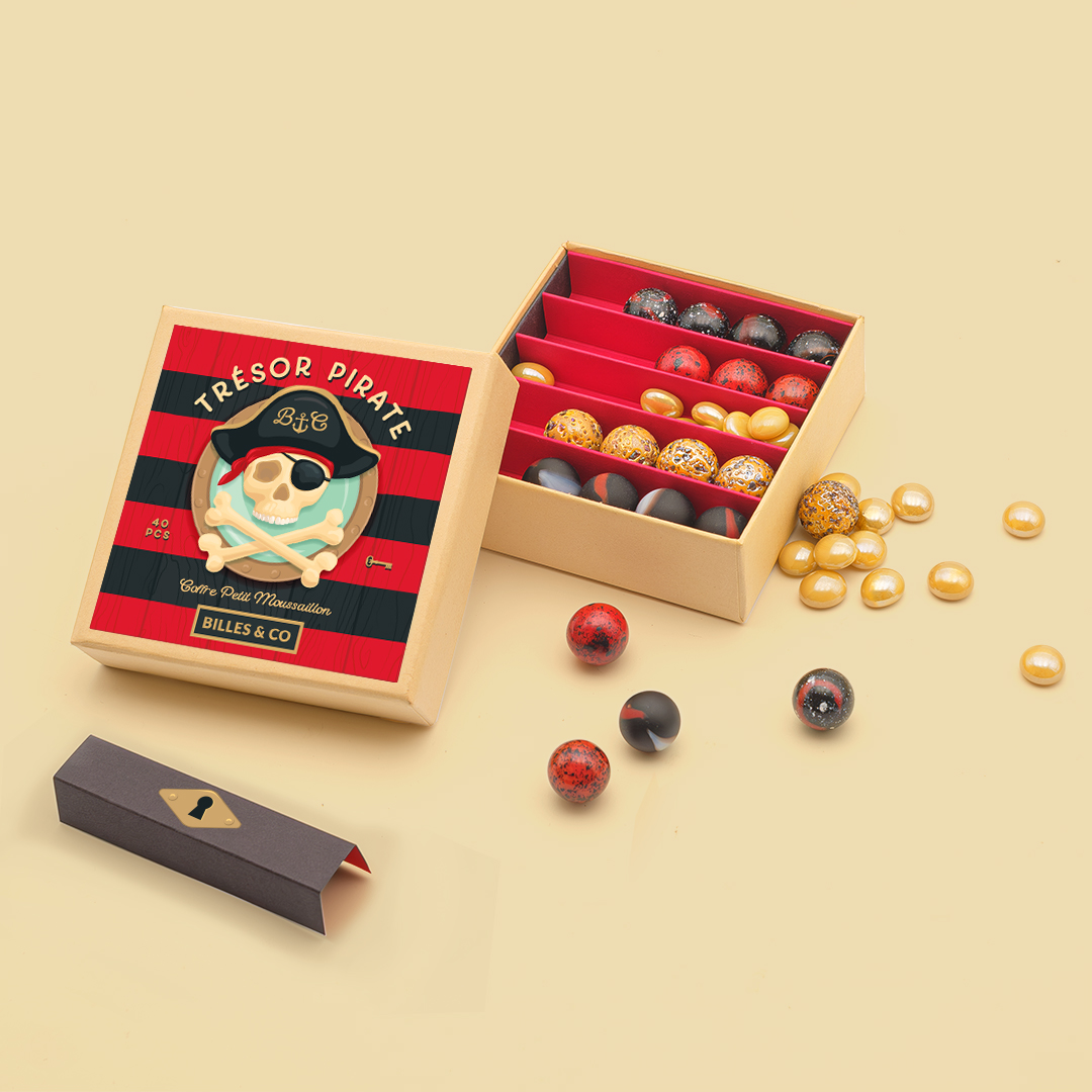 Billes & Co Pirate Treasure biglie vetro 40 pezzi