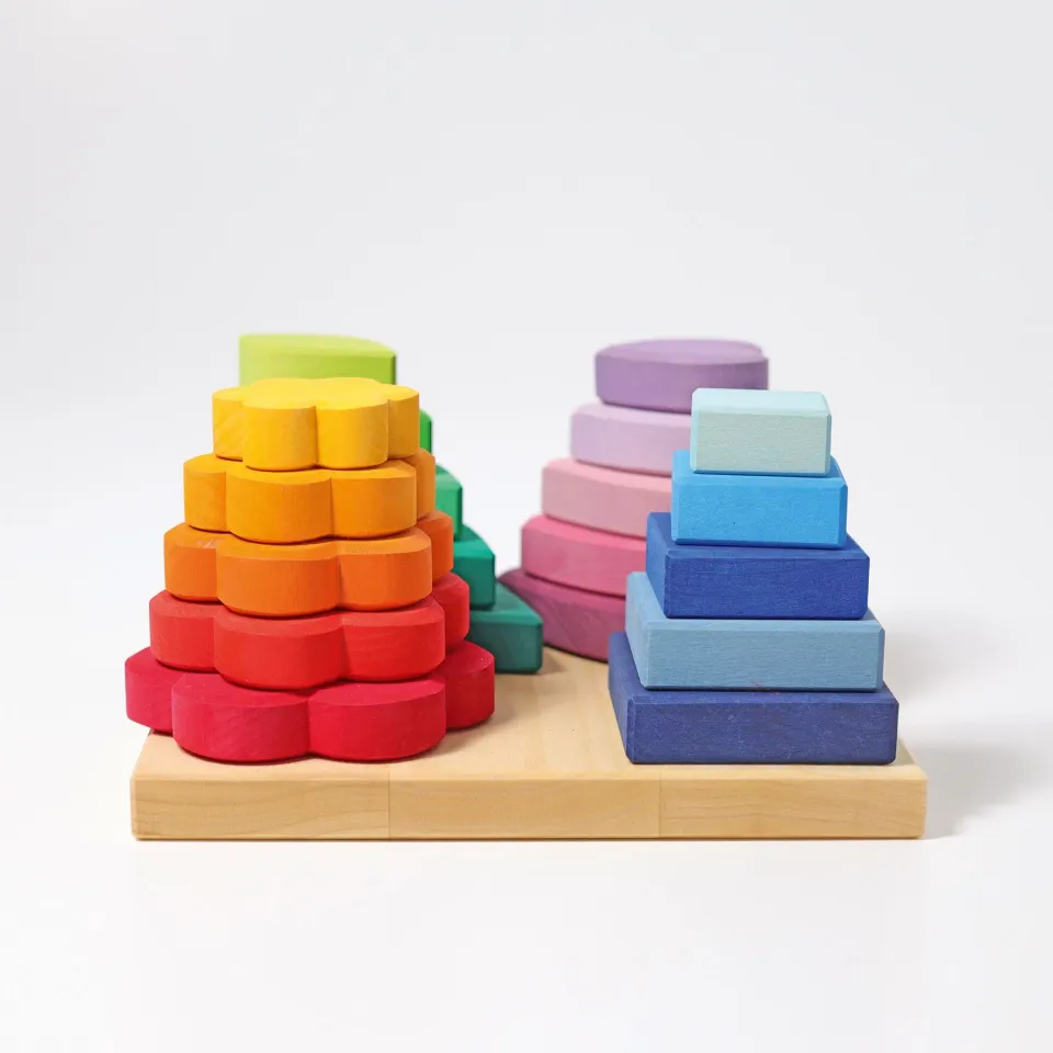 Grimm's Vassoio 4 forme torre impilabile 20 pezzi legno