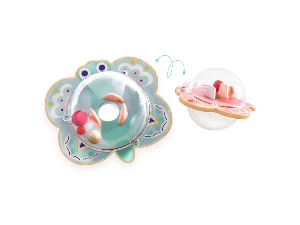 Djeco BabyWizi sonaglio 2-in-1 legno 14 cm da 18 mesi