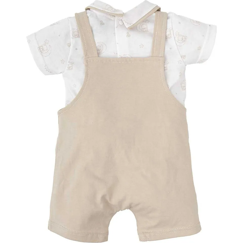 Babidu Fascino set maglietta e salopette beige 3 anni in cotone