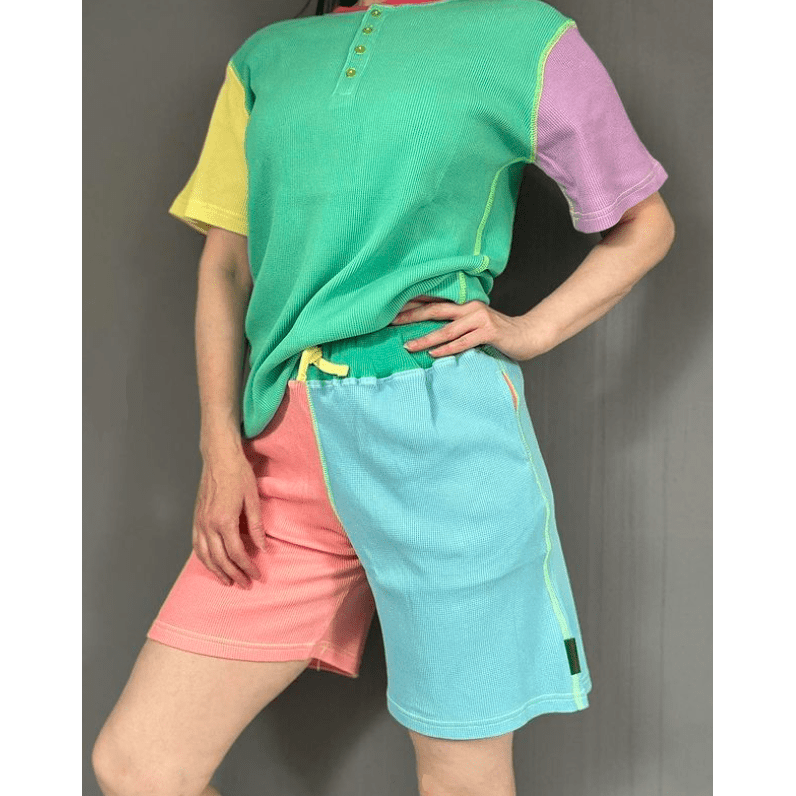 Slugs & Snails 90s Neon Shortee completo bimbi cotone waffle neon