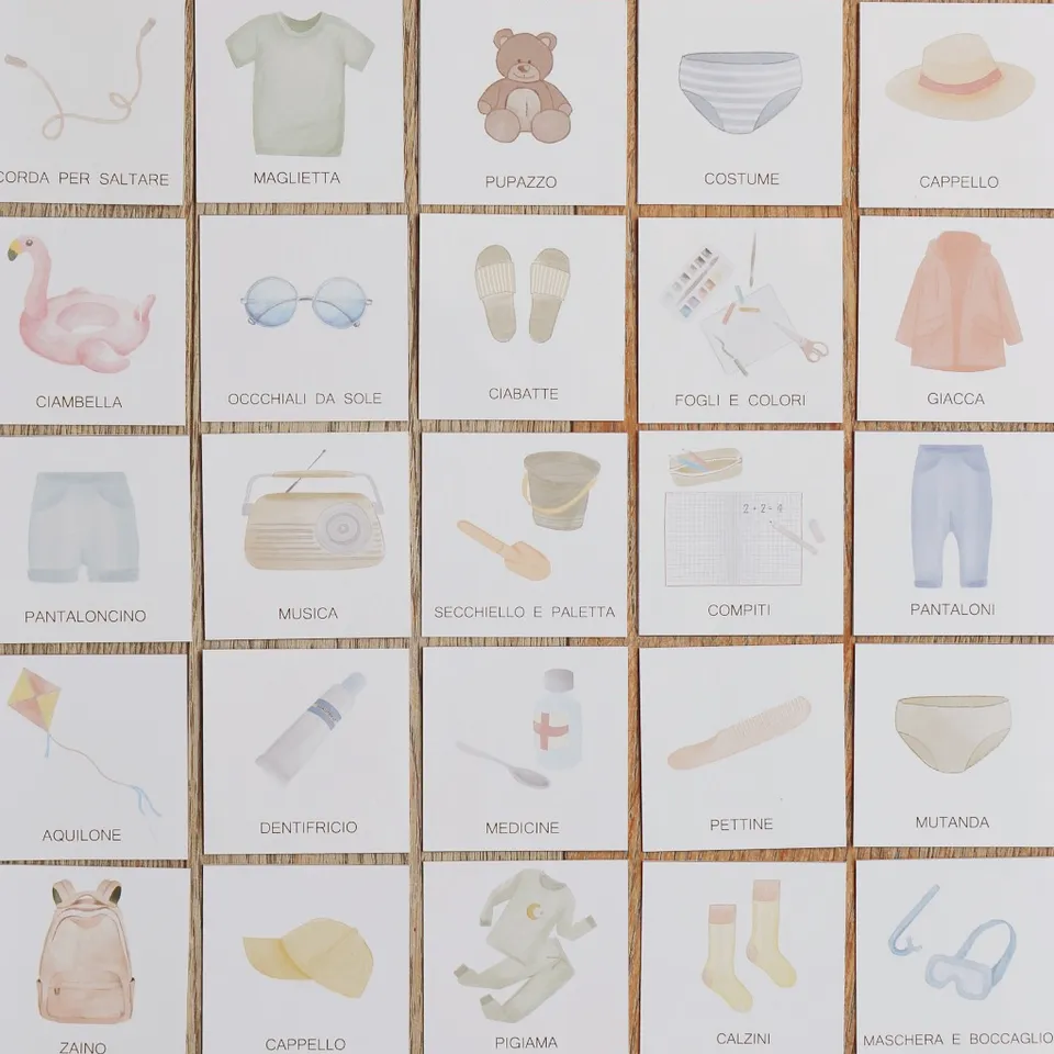 Baboo In Viaggio flashcard ITA-ENG 48 carte PDF + diario