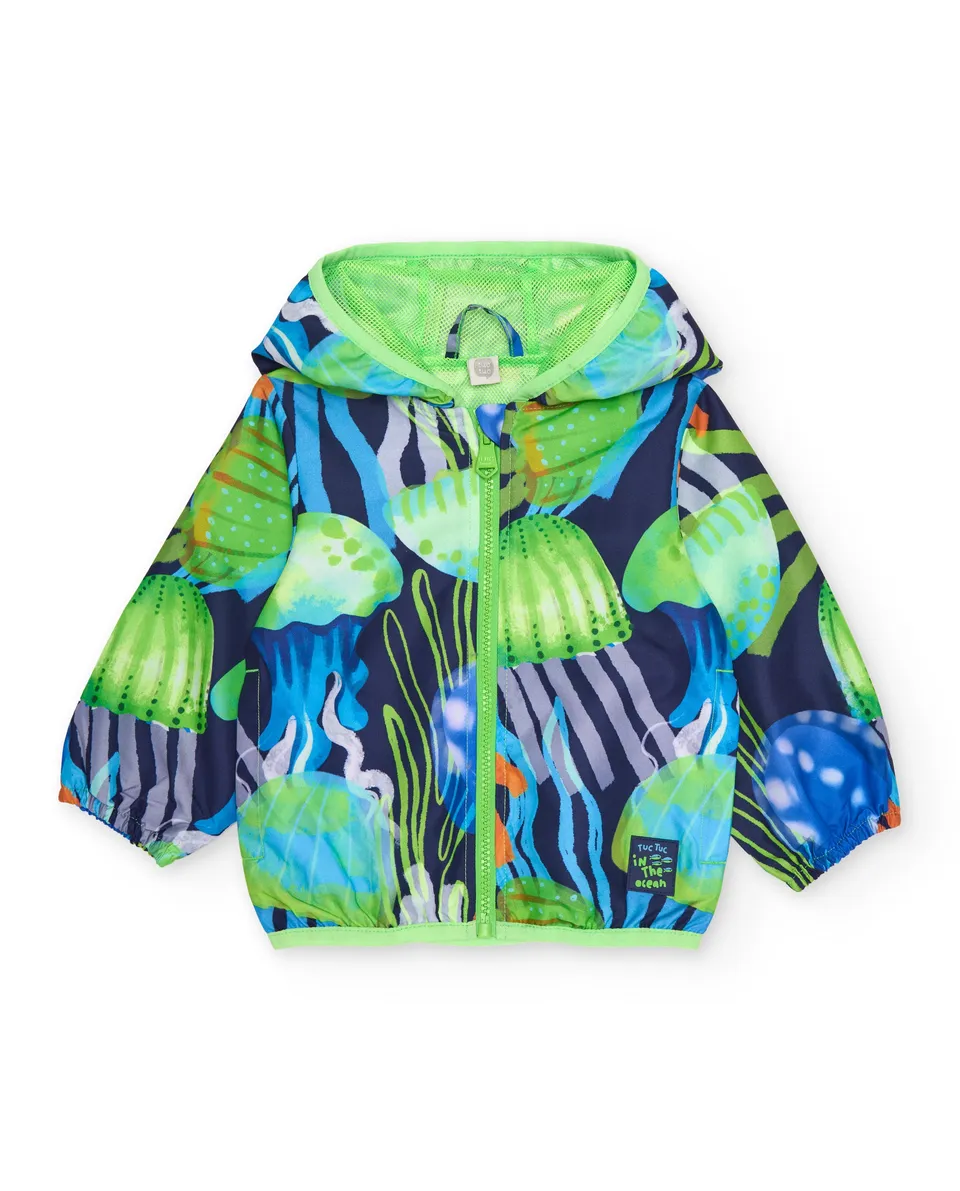 Tuc Tuc giacca bambino blu fantasia mare cappuccio