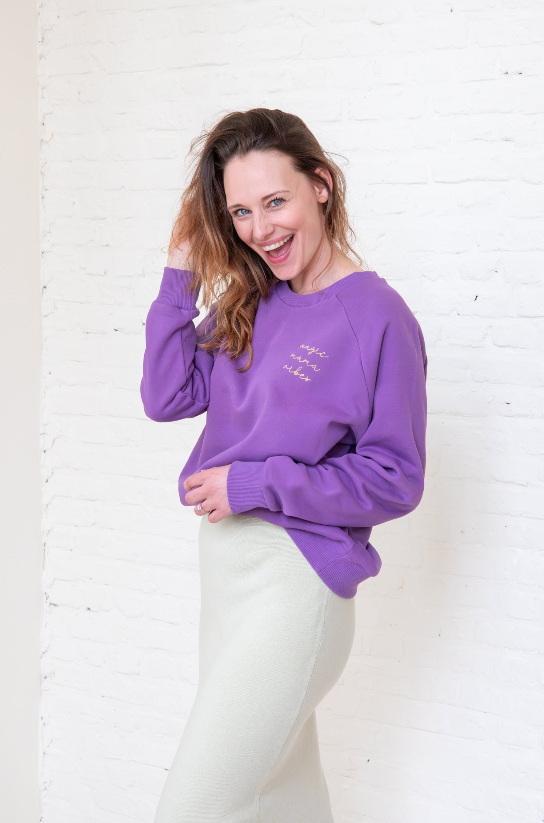 Ella and Rapha Mama felpa violet classic fit viola