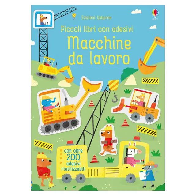 Usborne Macchine da lavoro libro con adesivi dai 3 anni