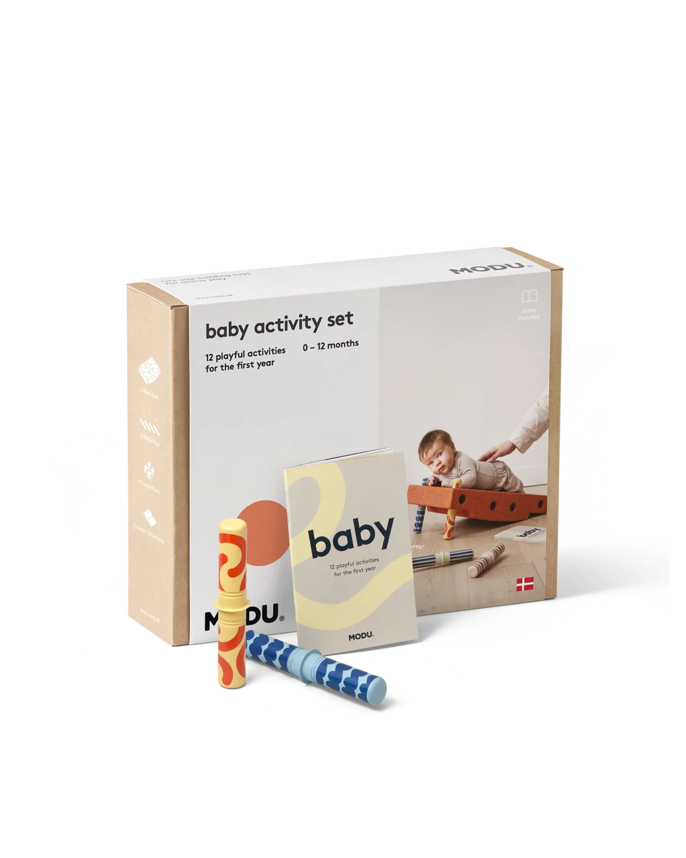MODU Baby Set Attività Gioco 10 Pezzi Arancione-Verde + Carte
