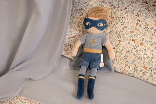 Little Dutch Jim Supereroe bambola morbida 35 cm maschera