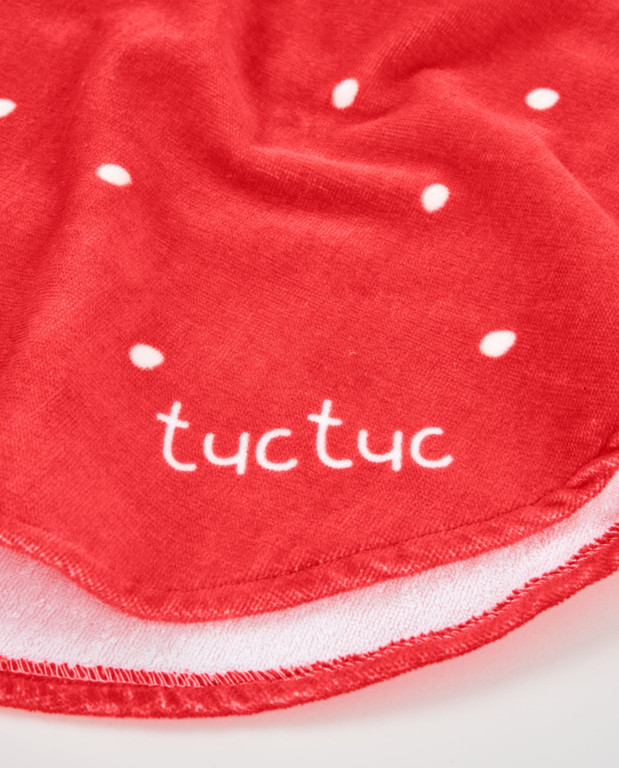 Tuc tuc poncho neonata bagno fragola rossa cappuccio