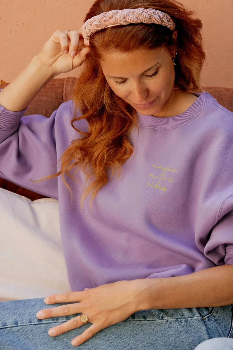 Ella and Rapha Meter felpa fresh lavender taglia unica cotone