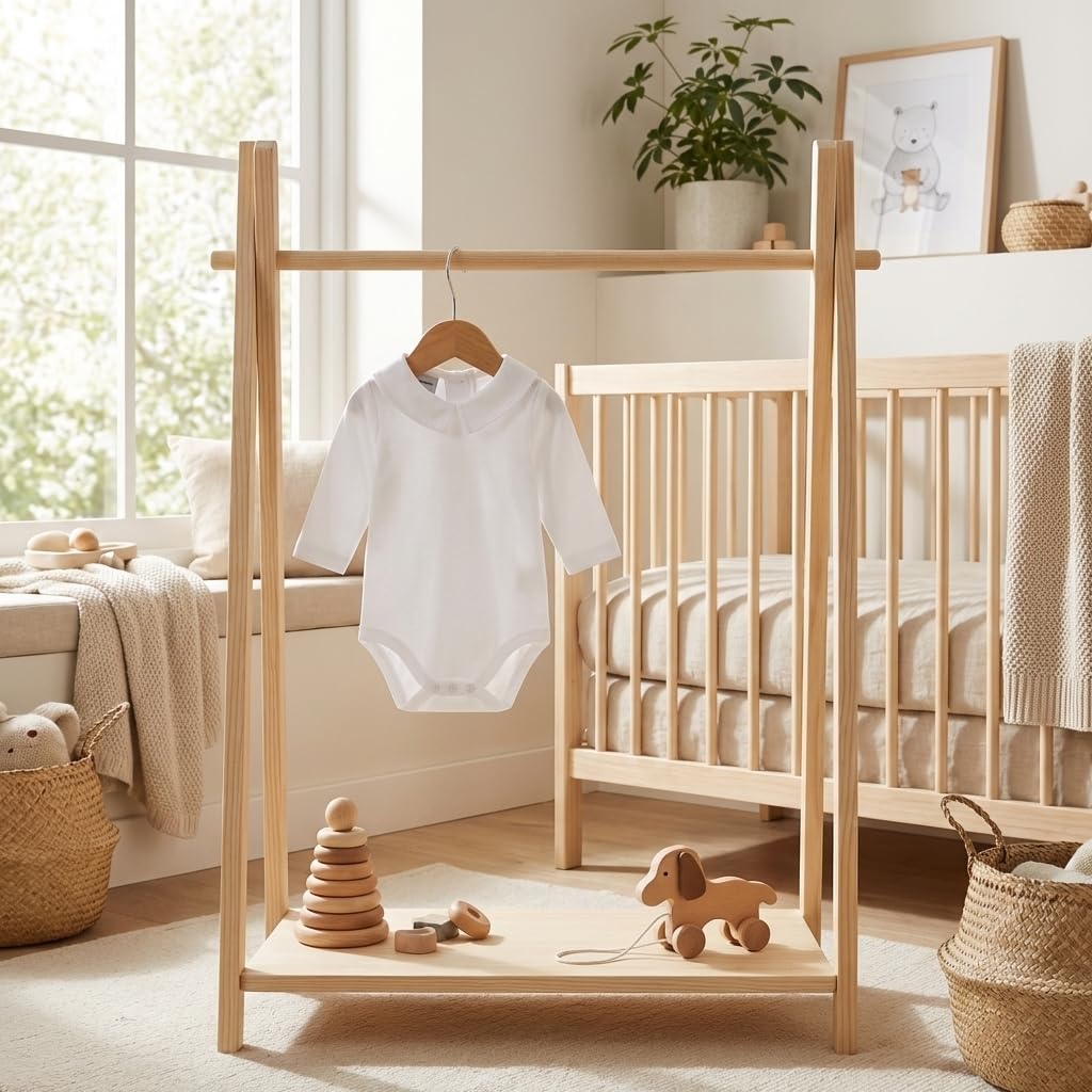 Babidu body maniche lunghe collo polo bianco 3 mesi