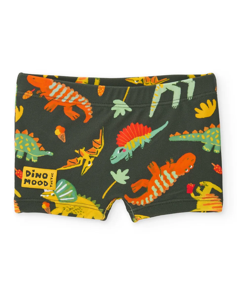 Tuc tuc boxer mare bambino verde stampa dinosauri