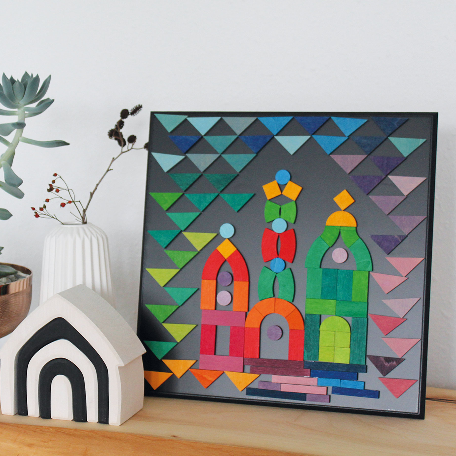 Grimm's lavagna magnetica legno 30x30 cm nera